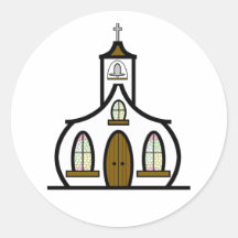 Autocollant de mariage d'église