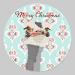 Autocollant de Noël d'art d'autruche autocollants