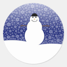 Autocollant de Noël de bonhomme de neige