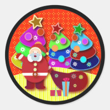 Autocollant de Noël : Père Noël 1