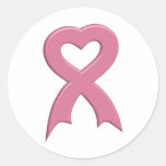 Autocollant de Pink-Ribbon-Heart-3D
