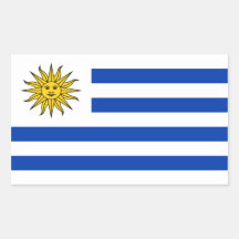 Autocollant de rectangle de drapeau de l'Uruguay