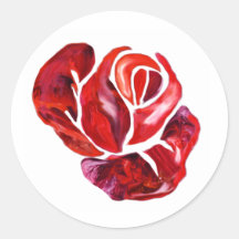 Autocollant de rose rouge
