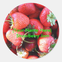 Autocollant d'étiquette de confiture de fraise