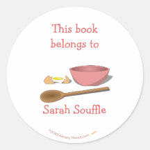 Autocollant d'ex-libris de livre de cuisine custom
