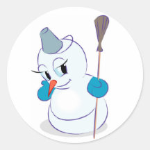 Autocollant d'hiver de bonhomme de neige