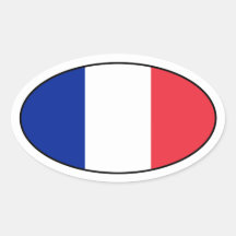 Autocollant d'ovale de drapeau de la France
