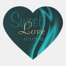 Autocollant en soie turquoise de buffet de sucreri
