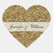 Autocollant fait sur commande de mariage d'or de c autocollants