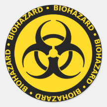 Autocollant jaune de symbole de Biohazard