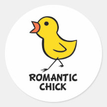 Autocollant romantique de poussin