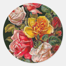Autocollant romantique de roses