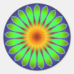Autocollant rond du kaléidoscope 3 de fleur