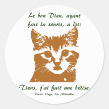 Autocollant rond : Le Chat
