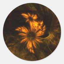 Autocollant rond mystique d'art abstrait de jardin