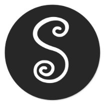 AUTOCOLLANT S DE MONOGRAMME DE LETTRE INITIALE
