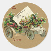 Autocollant vintage de cadeau de Chistmas
