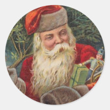 Autocollant vintage de Père Noël d'Allemand