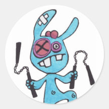 Autocollants 3inch ronds de lapin de Nunchaku gran