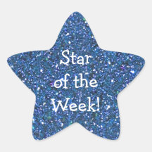 AUTOCOLLANTS BLEUS DU SCINTILLEMENT STAR-OF-WEEK D