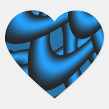 Autocollants bleus et noirs de coeur d'amour