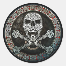 Autocollants celtiques de crâne et d'os croisés