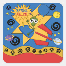 Autocollants d'alien d'espace
