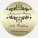 Autocollants d'anniversaire de mariage de noir d'o
