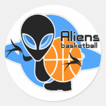 Autocollants de basket-ball d'aliens