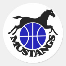 Autocollants de basket-ball de mustangs