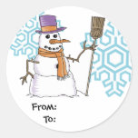 Autocollants de cadeau de bonhomme de neige