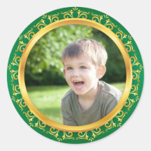 Autocollants de cadre de photo de Noël de vert et 