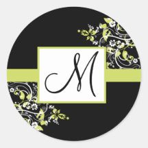 Autocollants de mariage de monogramme