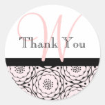 Autocollants de mariage de monogramme de Merci