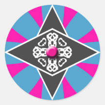 Autocollants de motif de diamant et de rayures