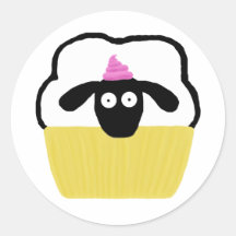 Autocollants de moutons de petit gâteau