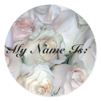 Autocollants de rougissement de roses blanches