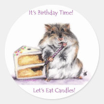 Autocollants de temps d'anniversaire (hamster)