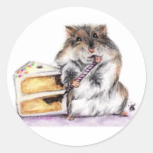 Autocollants de temps d'anniversaire (hamster)