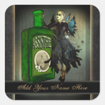 Autocollants d'ex-libris de féerie d'absinthe