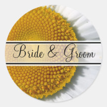 Autocollants élégants de mariage de marguerite
