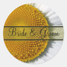 Autocollants élégants de mariage de marguerite