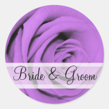 Autocollants élégants de mariage de rose de pourpr