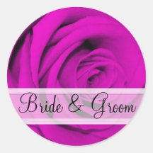 Autocollants élégants de mariage de rose de pourpr