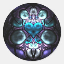Autocollants enchantés de fractale de coeur