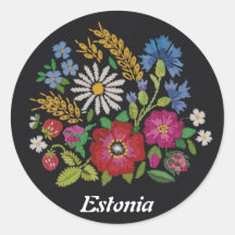Autocollants estoniens colorés de fleurs sauvages