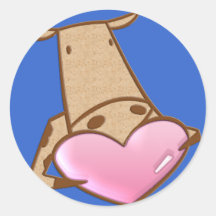 Autocollants mignons d'amour de vache