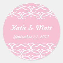 Autocollants mignons de mariage dans le rose