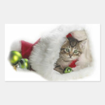 Autocollants Noël Chat