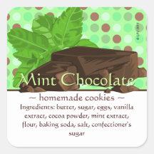 Autocollants personnalisables de chocolat de menth